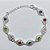 PULSEIRA FOLHEADA A PRATA COM 50 MILÉSIMOS + VERNIZ DIAMOND - PULSEIRA 17CM + EXTENSOR - COM ZIRCÔNIAS COLORIDAS - PRA1266 - Imagem 1