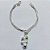 CONJUNTO FOLHEADO A PRATA COM 50 MILÉSIMOS + VERNIZ DIAMOND - CONJUNTO COM PULSEIRA , GARGANTILHA E BRINCOS COM ESFERAS LISAS E BRILHANTES - PRA1269 - Imagem 3
