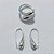 CONJUNTO FOLHEADO A PRATA COM 50 MILÉSIMOS + VERNIZ DIAMOND - CONJUNTO COM PULSEIRA , GARGANTILHA E BRINCOS E ANEL COM ESTILO GOTAS - PRA1270 - Imagem 3