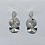 BRINCO FOLHEADO A PRATA COM 50 MILÉSIMOS + VERNIZ DIAMOND - BRINCO DE PINO COM ZIRCÔNIA E ARGOLA E MARTELADO 14MM - PRA1276 - Imagem 1