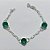 PULSEIRA FOLHEADA A PRATA COM 50 MILÉSIMOS + VERNIZ DIAMOND - PULSEIRA 19CM COM ZIRCÔNIAS VERDES 10MM - PRA1284 - Imagem 1