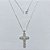 GARGANTILHA FOLHEADA A PRATA COM 50 MILÉSIMOS + VERNIZ DIAMOND - GARGANTILHA CORRENTE 45CM E PINGENTE CRUCIFIXO 38MM - PRA1292 - Imagem 1