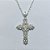 GARGANTILHA FOLHEADA A PRATA COM 50 MILÉSIMOS + VERNIZ DIAMOND - GARGANTILHA CORRENTE 45CM E PINGENTE CRUCIFIXO 38MM - PRA1292 - Imagem 2