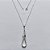 GARGANTILHA FOLHEADA A PRATA COM 50 MILÉSIMOS + VERNIZ DIAMOND - GARGANTILHA CORRENTE 45CM E PINGENTE GOTA VAZADA 44MM - PRA1295 - Imagem 1