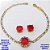 CONJUNTO NO BRUTO PRONTO PARA O BANHO(CX193) PULSEIRA COM CORRENTE UM EM UM FECHO LAGOSTA 18CM+EXTENSOR + BRINCO EM ALTA FUSÃO (ZIRCONIA )" 10X10MM" / PESO 7.2GR - BRU28389A - Imagem 2