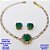CONJUNTO NO BRUTO PRONTO PARA O BANHO(CX193) PULSEIRA COM CORRENTE UM EM UM FECHO LAGOSTA 18CM+EXTENSOR + BRINCO EM ALTA FUSÃO (ZIRCONIA )" 10X10MM" / PESO 7.2GR - BRU28386A - Imagem 1