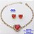CONJUNTO NO BRUTO PRONTO PARA O BANHO() PULSEIRA 1X1 ELLO BATIDO LARGURA 3MM + BRINCO CORAÇÃO - CONECTOR COM CONECTOR EM ALTA FUSÃO CRAVEJADA ( "ZIRCONIA " 10X10MM" / PESO 6.8GR - BRU29241 - Imagem 2