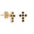 Brinco Pequeno Cruz de Zircônia Negra | Folheado a Ouro 18K - Imagem 1