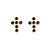 Brinco Pequeno Cruz de Zircônia Negra | Folheado a Ouro 18K - Imagem 3