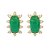 Brinco Pedra Verde Esmeralda com Zircônias | Folheado a Ouro 18K - Imagem 1