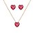 Caixinha Amo Muito - Conjunto de Coração Pedra Rosa Translúcida| Folheada a Ouro 18K - Imagem 2