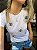 Camiseta T-Shirt Olho Grego Branca Bordada - Imagem 4
