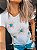 Camiseta T-Shirt Olho Grego Branca Bordada - Imagem 1