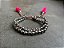 Pulseira Tripla Prateada com Tassel Rosa - Imagem 3