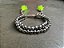 Pulseira Tripla Prateada com Tassel Amarelo Neon - Imagem 1