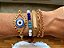 Kit de Pulseiras Douradas com Olho Grego Azul - Imagem 1
