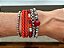 Kit de Pulseiras Vermelhas com Prata - Imagem 1