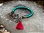 Pulseira Seda Verde com Tassel Rosa - Imagem 3