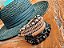 Kit de Pulseiras Preta e Bege - Imagem 1