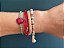 Kit de Pulseiras Bege e Vermelho - Imagem 2