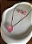 Conjunto Colar e Brinco Pedra Gota Rosa - Imagem 1
