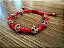 Pulseira Vermelha com Entremeios de Bolas Cravejadas de Cristais Coloridos - Imagem 3