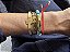 Kit de Pulseiras Douradas, Vermelho e Turquesa - Imagem 1