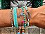 Kit de Pulseiras Douradas Azul Turquesa - Imagem 2
