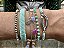 Kit de Pulseiras Douradas Azul Turquesa - Imagem 4