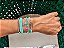 Kit de Pulseiras Douradas Azul Turquesa - Imagem 1