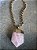 Colar Dourado com Pingente Quartzo Rosa - Imagem 4