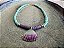 Colar Azul e Roxo com Concha Colorida - Imagem 6