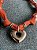 Colar Bandana Laranja com Pingente Coração - Imagem 2