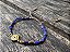 Pulseira Cristais Facetados Azul com Olho Grego Amarelo - Imagem 2