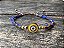 Pulseira Cristais Facetados Azul com Olho Grego Amarelo - Imagem 1