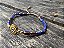 Pulseira Cristais Facetados Azul com Olho Grego Amarelo - Imagem 4