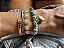 Kit de Pulseiras Azul Turquesa e Dourado com Coração - Imagem 1