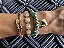 Kit de Pulseiras Azul Turquesa e Dourado com Coração - Imagem 2