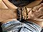 Kit de Pulseiras Bandana Preta com Dourado - Imagem 1