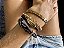 Kit de Pulseiras Bandana Preta com Dourado - Imagem 4