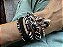 Kit de Pulseiras Bandana Preta com Prateado - Imagem 3