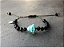 Pulseira Buda Turquesa com Cristais Pretos - Imagem 1