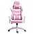 Cadeira Gamer Draxen DN3 Rosa e Branco c/ Estofado de Couro - Imagem 1