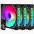 Kit Liketec 4 Fans Enigma Dark ARGB de 12 cm c/ Controladora - Imagem 1