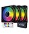 Kit Hayom 3 Fans Coolers RGB de 12 cm c/ Controladora FC1308 - Imagem 1