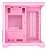 Gabinete Gamer Clanm Grodd Candy Rosa Aquário mATX Vidro Temperado sem Fans - Imagem 4