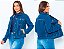 Jaqueta Jeans Feminina Lavagem Escura Fechamento Com Botões - Imagem 2