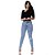 Calça Jeans Feminina Sawary Levanta Bumbum Super Skinny Azul Claro - Imagem 1