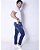 Calça Jeans Masculina Super Skinny Lavagem Clara Com Bolso Celular e Puídos - Imagem 2