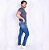 Calça Jeans Masculina Skinny Com Bolso Celular Lavagem Clara Com Puídos - Imagem 3